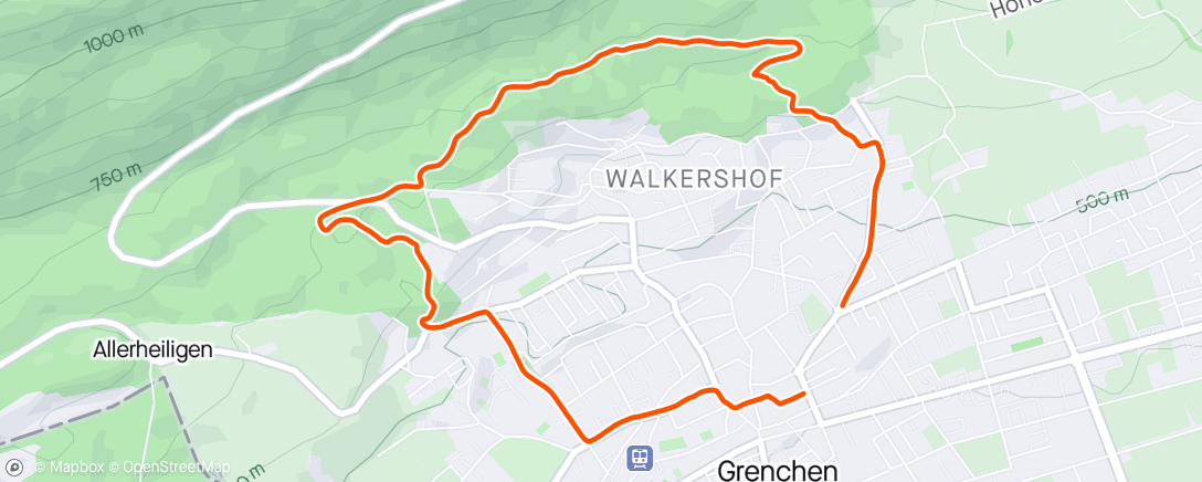 Map of the activity, Post-travel jog