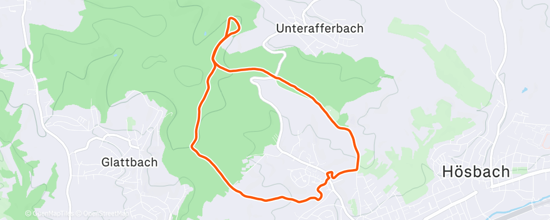 Map of the activity, Traillauf am Nachmittag