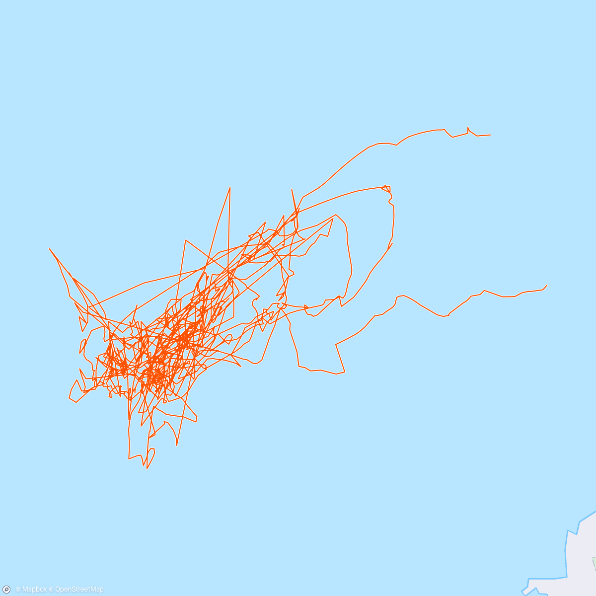 Map of the activity, Terrible, ok, then quite good surf