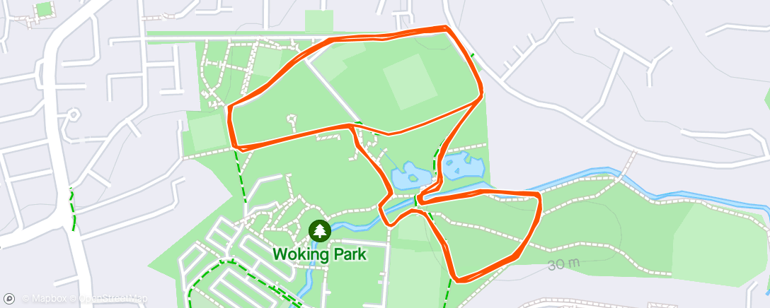 Map of the activity, Woking parkrun - last one for a while