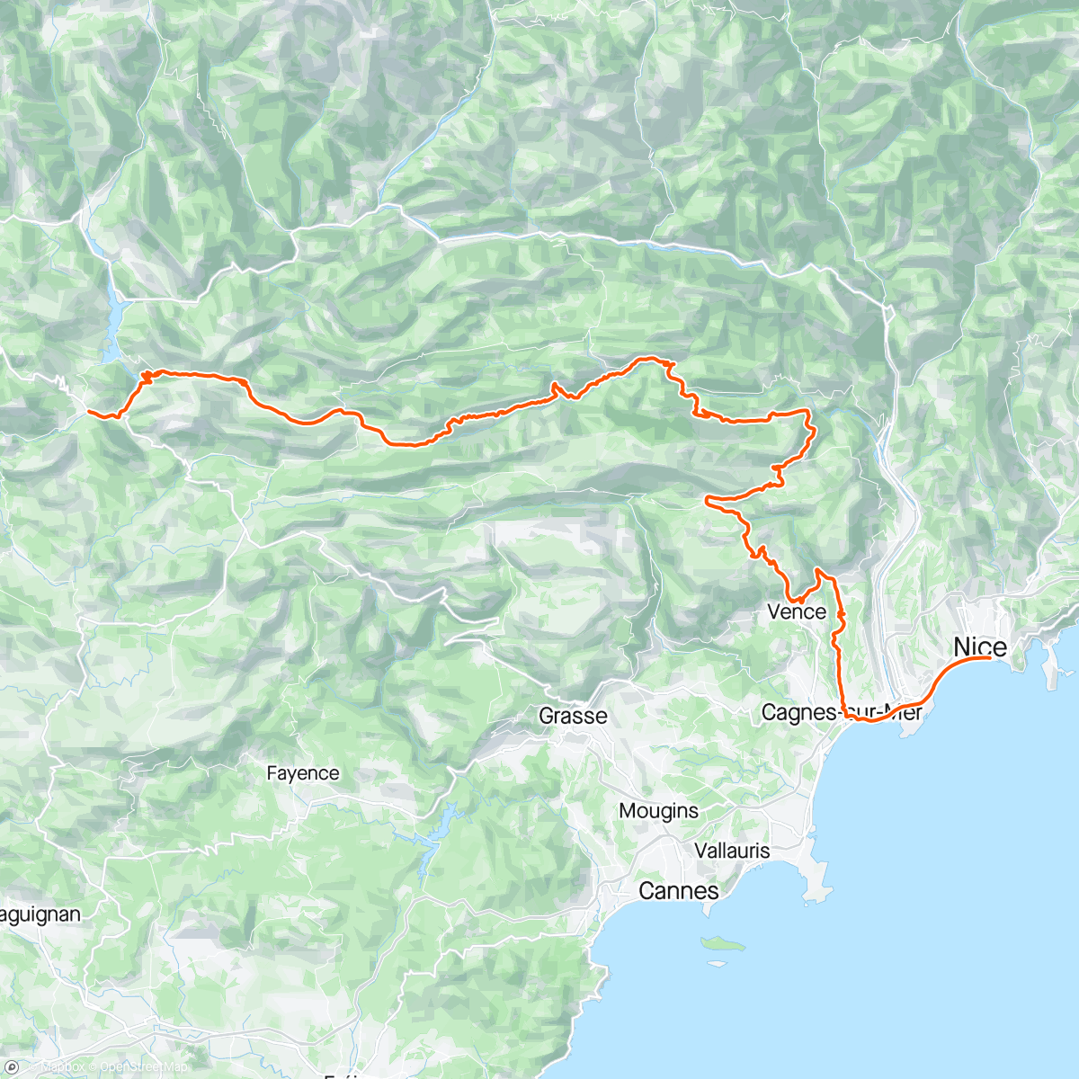 Mappa dell'attività Annecy - Nice : J5 et final.