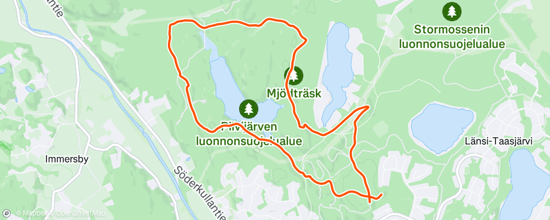 Map of the activity, Suunnistus @ Söderkulla