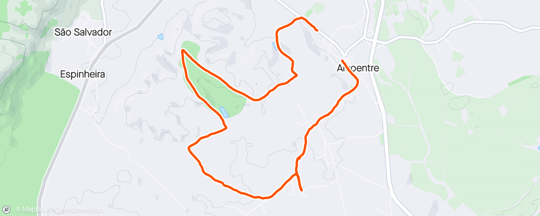 Map of the activity, Caminhada ao anoitecer