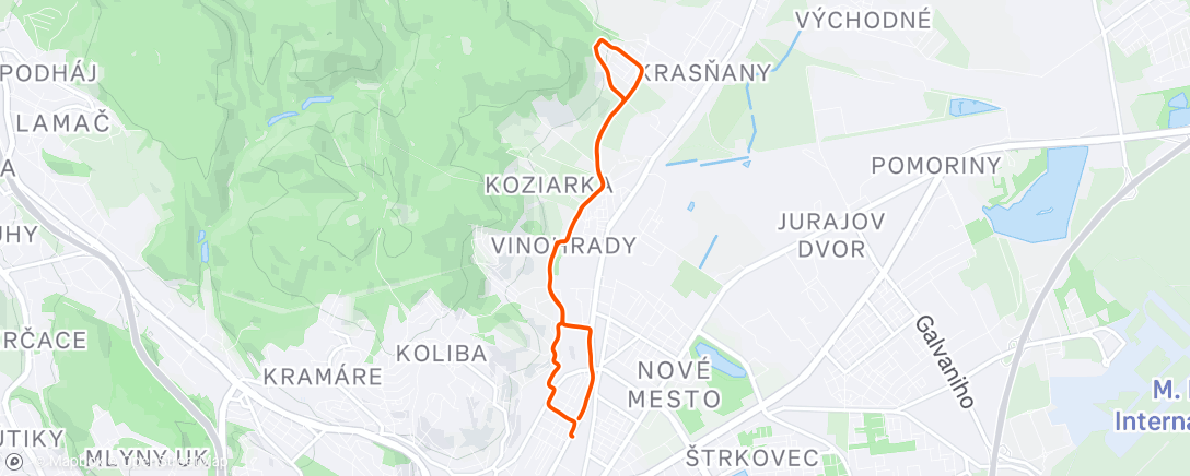 Map of the activity, Morning Walk