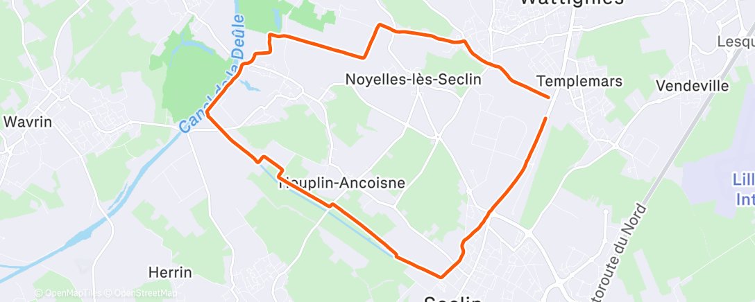 Map of the activity, Course à pied dans l'après-midi