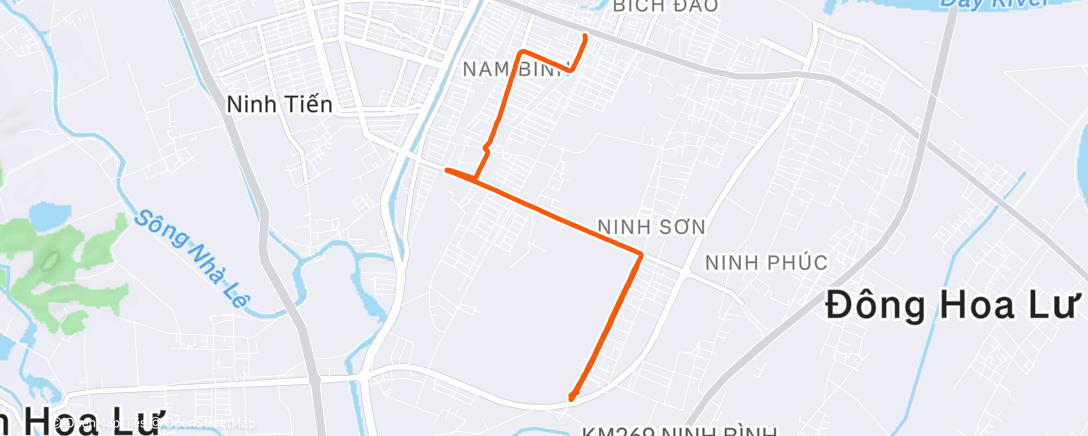 Map of the activity, Night Run