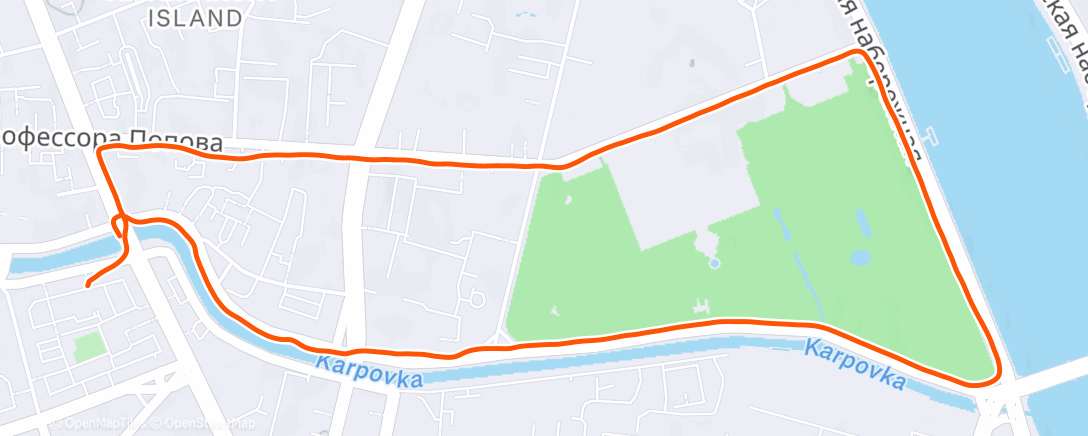 Map of the activity, Утренний забег