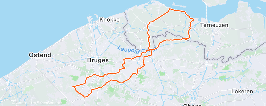 Map of the activity, Om ter minst hoogtemeters, om ter meest wind