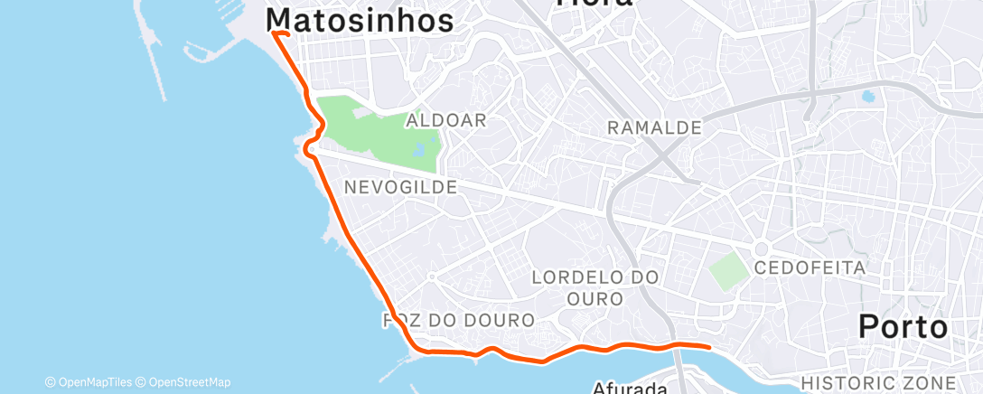 Map of the activity, Evening Run
