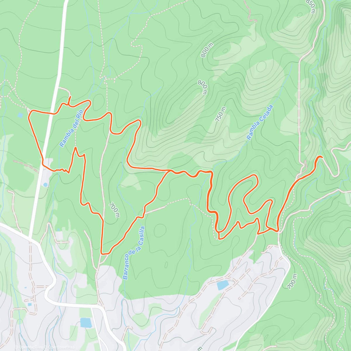 Map of the activity, Trail