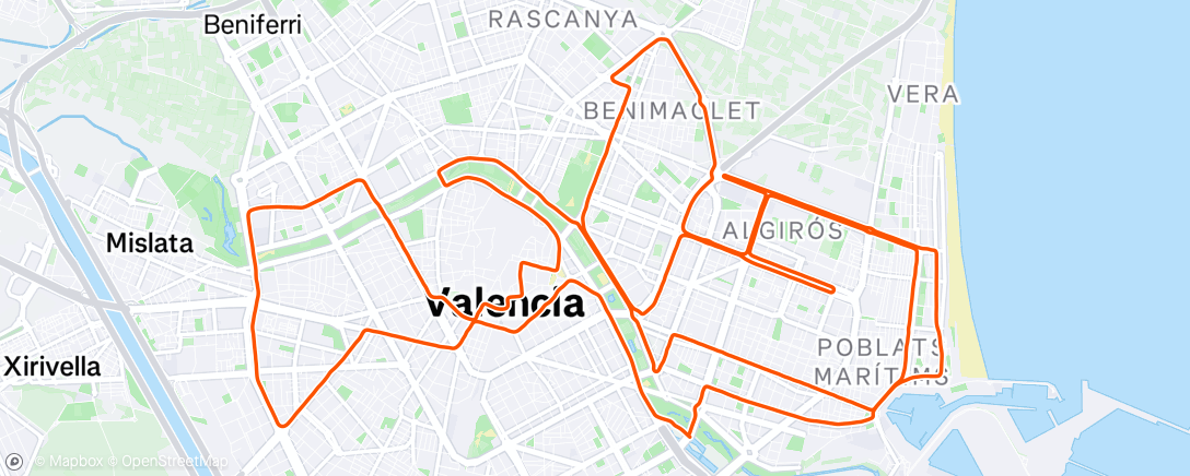 Map of the activity, Marathon de Valence