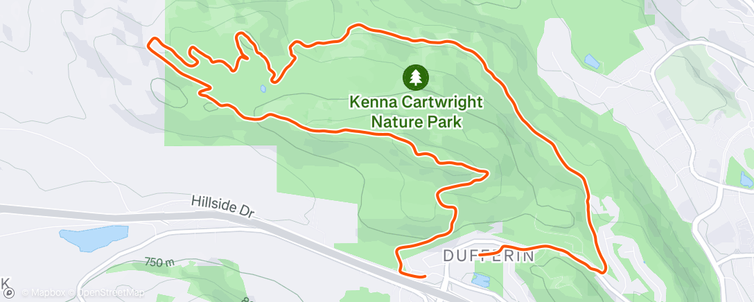 Map of the activity, Kenna jog