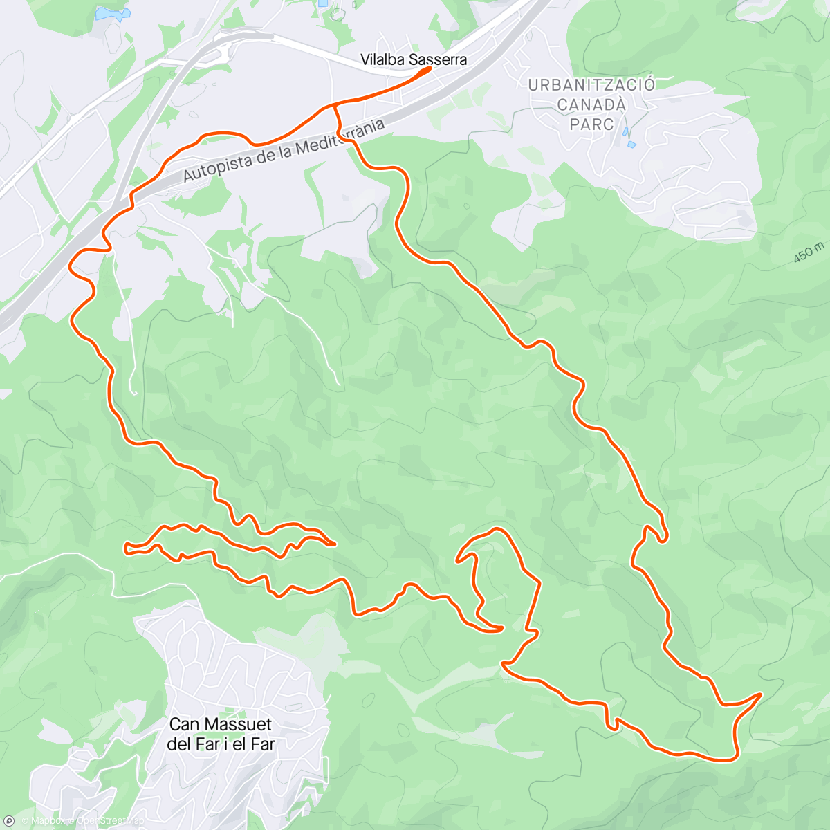 Map of the activity, Diumenge de bike