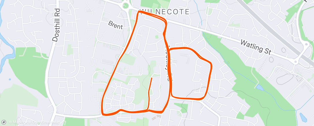 Map of the activity, Afternoon Run