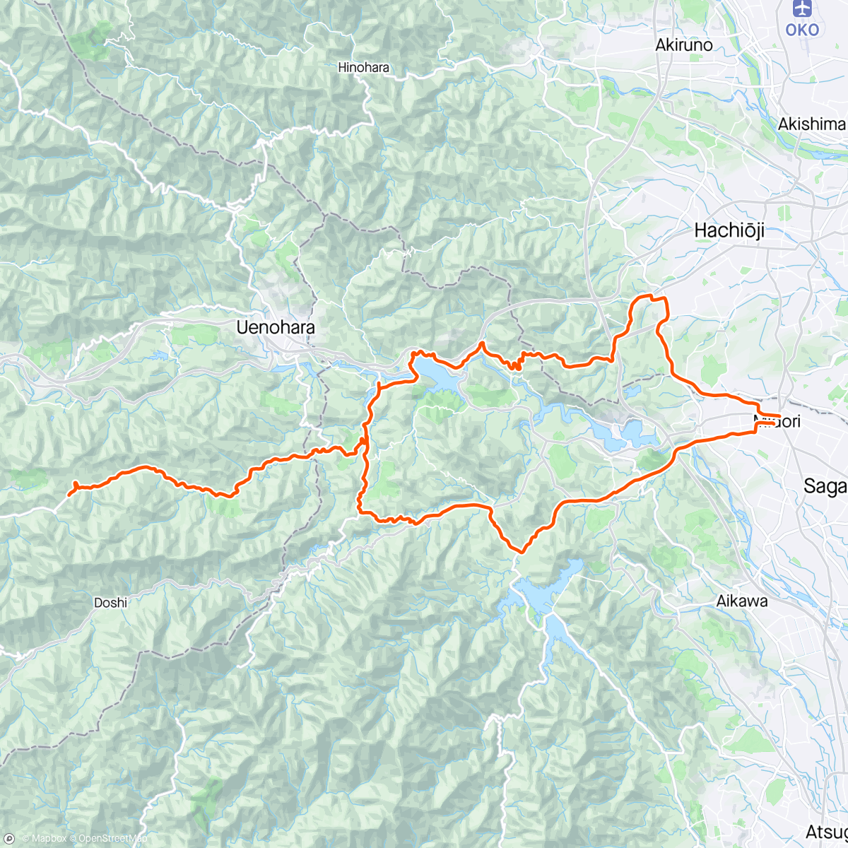 Map of the activity, trainig ride to hinatsuru tunnel