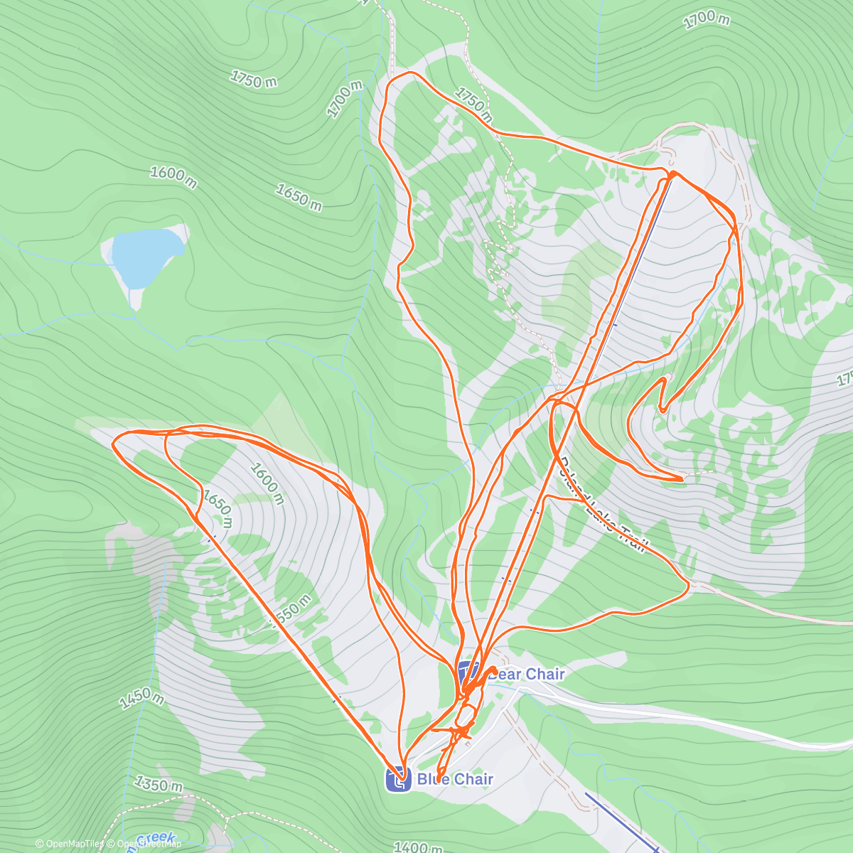 Map of the activity, Manning ski day w. Kiddo
