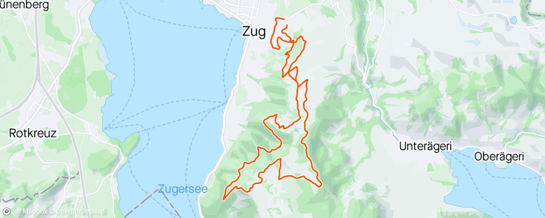 Map of the activity, Abendradfahrt - Zugerberg