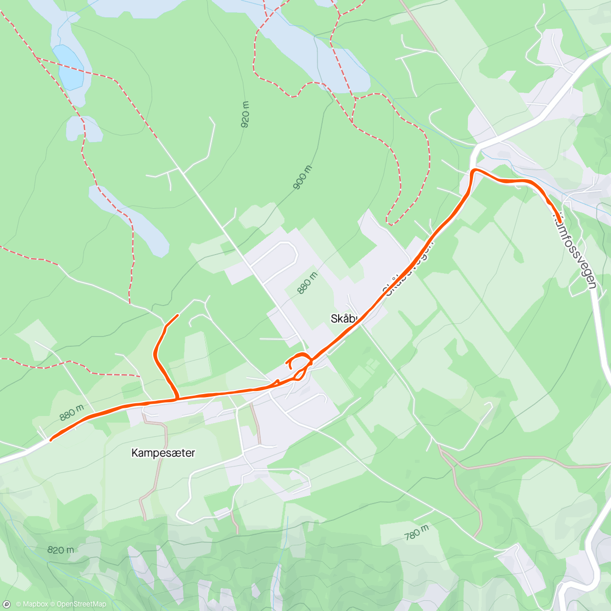 Map of the activity, Magisk «morgengågging» i Skåbu