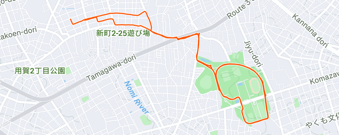 Map of the activity, komazawa laps 🎌