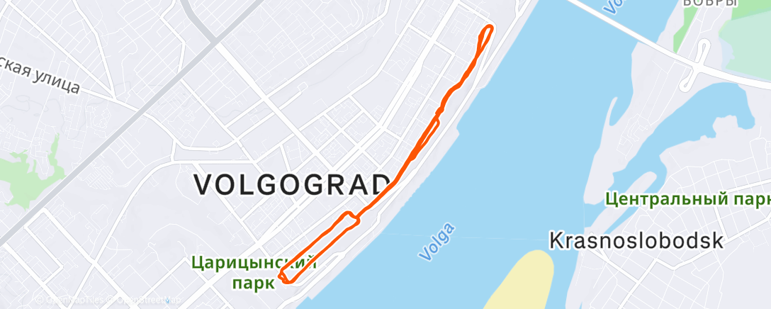 Map of the activity, Evening Run