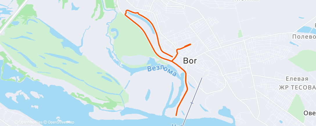 Map of the activity, Дневной забег