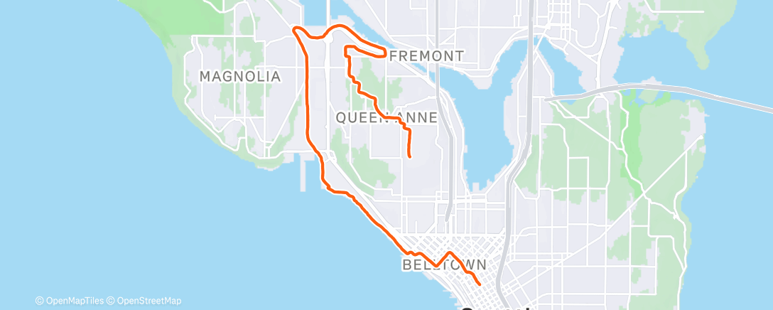Map of the activity, Evening Ride