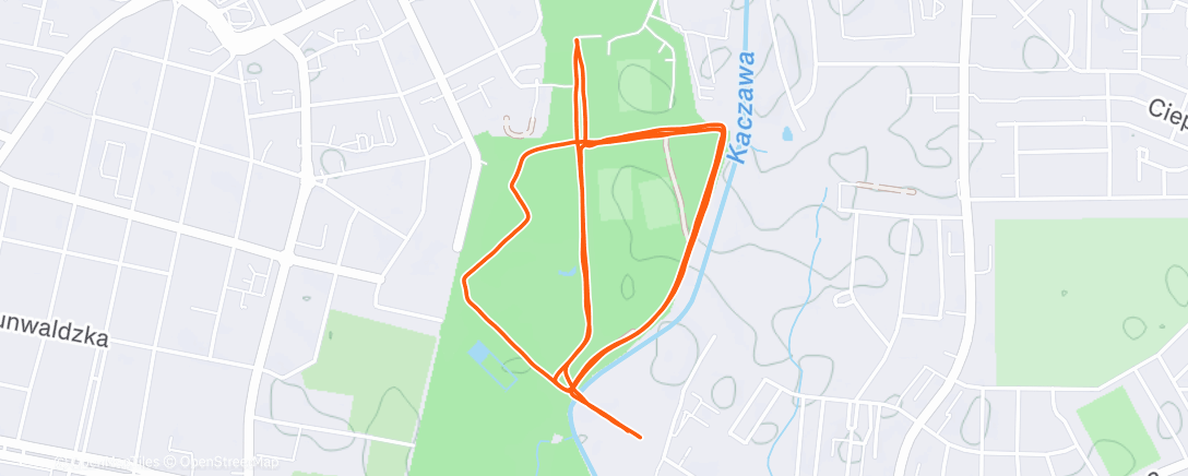 Map of the activity, Evening Run