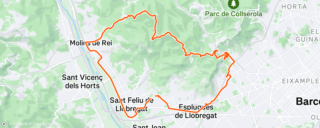 Map of the activity, Bicicleta por la mañana