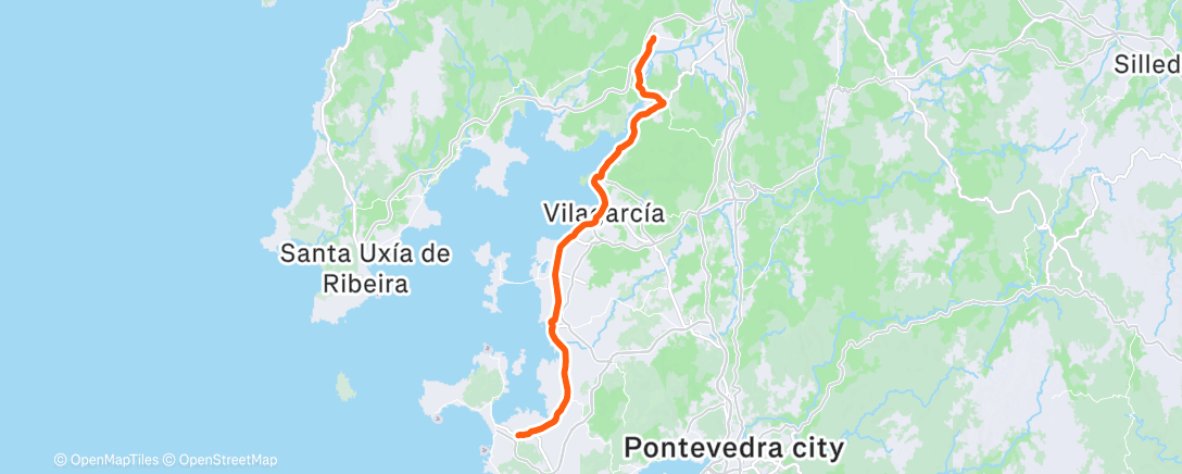 Map of the activity, Bicicleta por la tarde