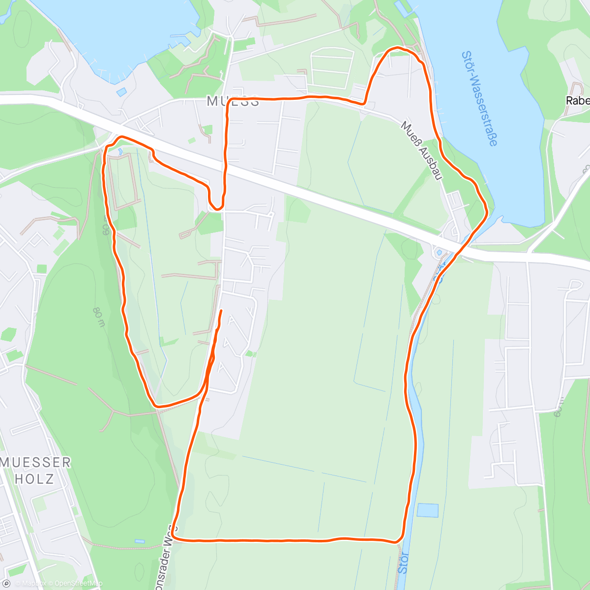 Map of the activity, Lauf am Mittag