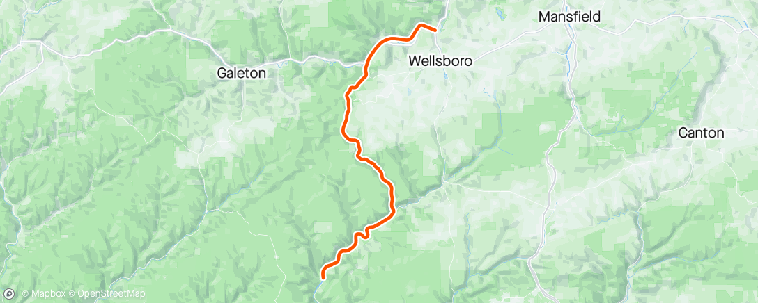 Mapa de la actividad, ROUVY - US - Wellsboro - Pine Creek Rail Trail 2017