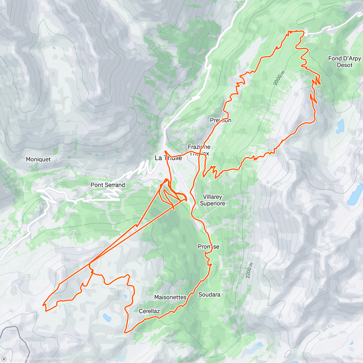 Map of the activity, Coupe du monde La Thuile