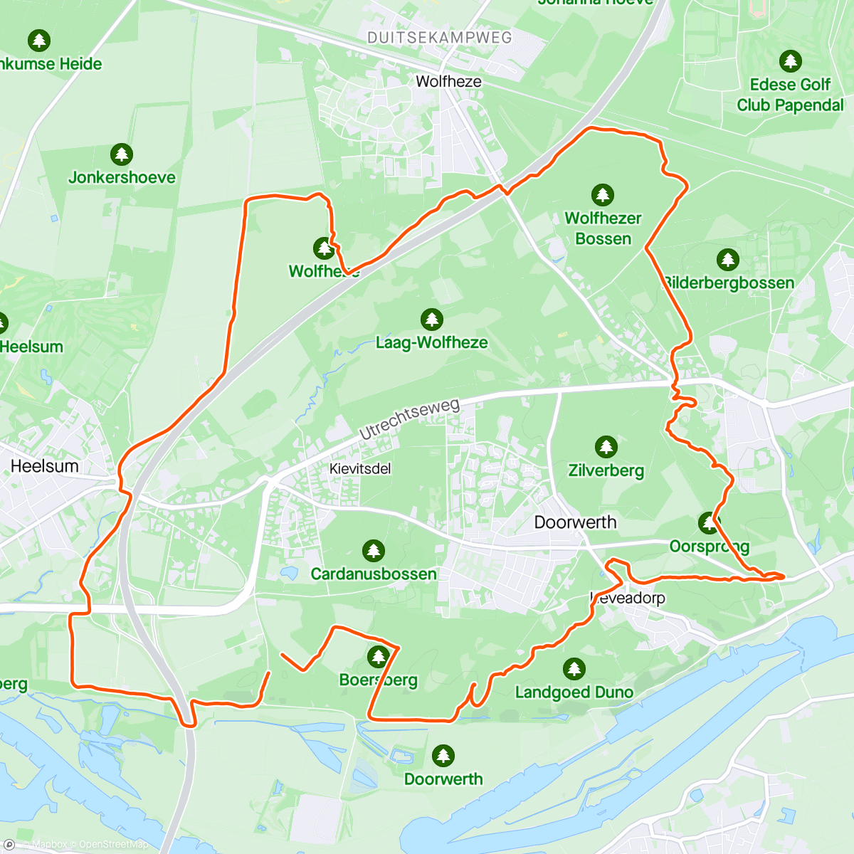 Map of the activity, MTB Doorwerth met Hans