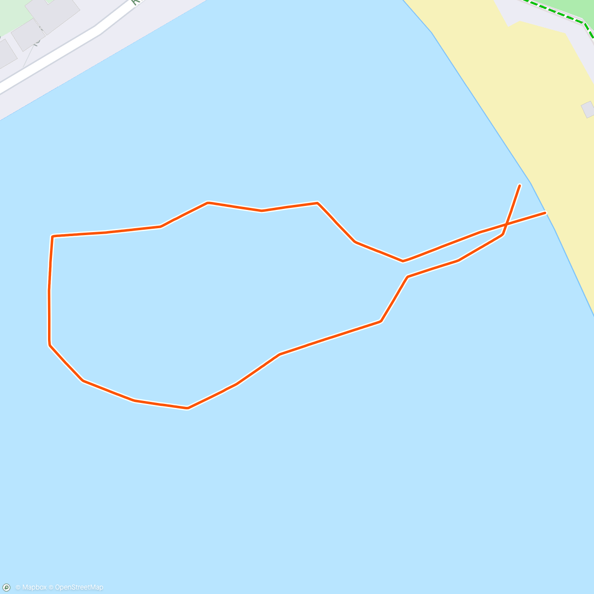 Map of the activity, Afternoon Swim with swans nearby in the bay