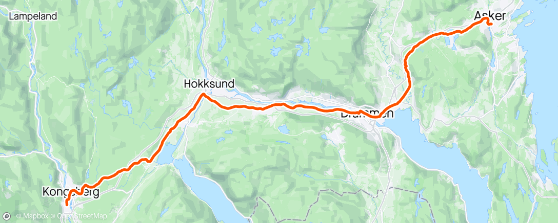 Map of the activity, Kongsberg - Asker #2