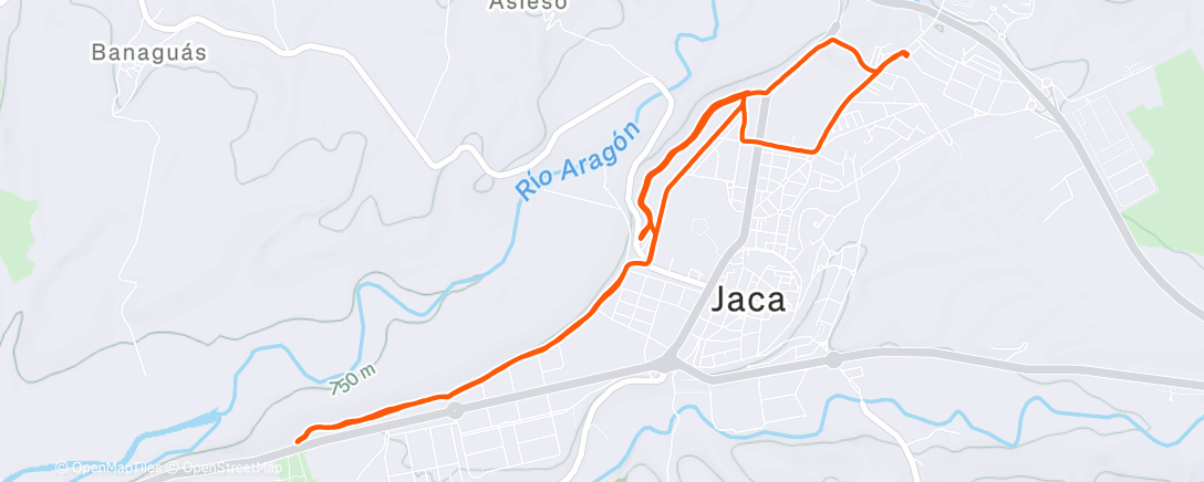 Map of the activity, Carrera de mañana