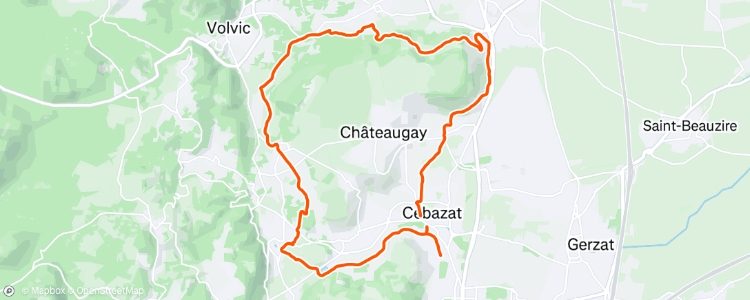 Map of the activity, Sortie VTT le matin
