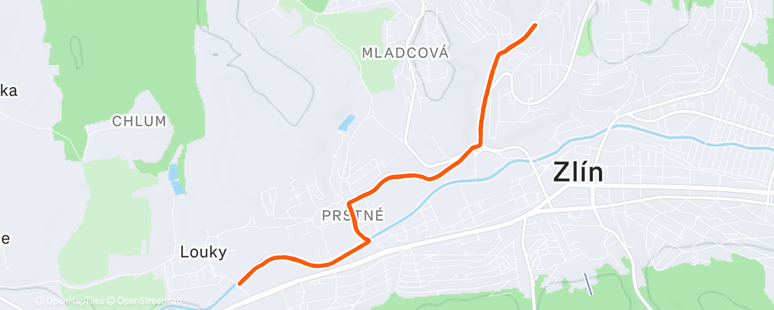Map of the activity, Evening Run