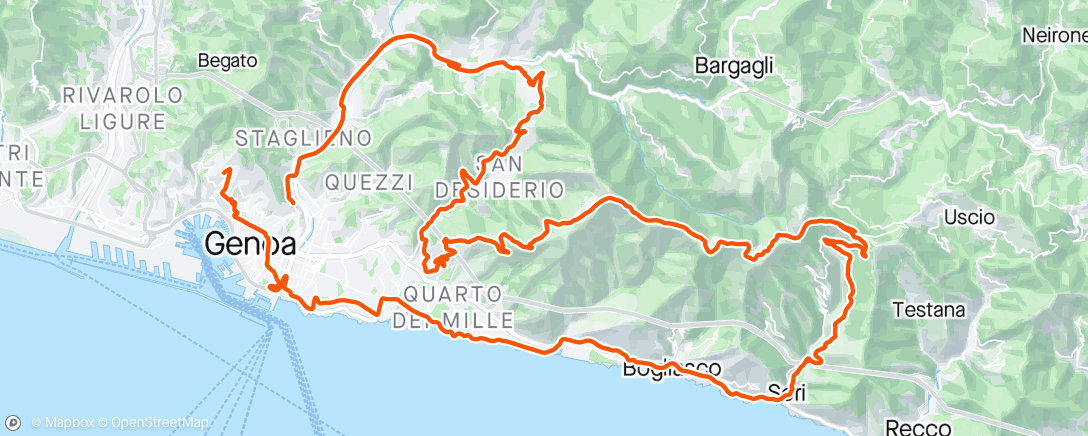 Karte der Aktivität „Genova Fontanegli Fasce Sori Genova”