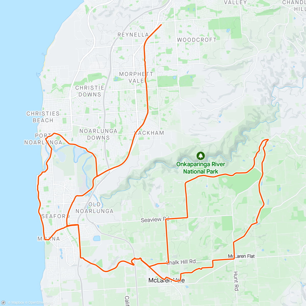 Map of the activity, SC Ride