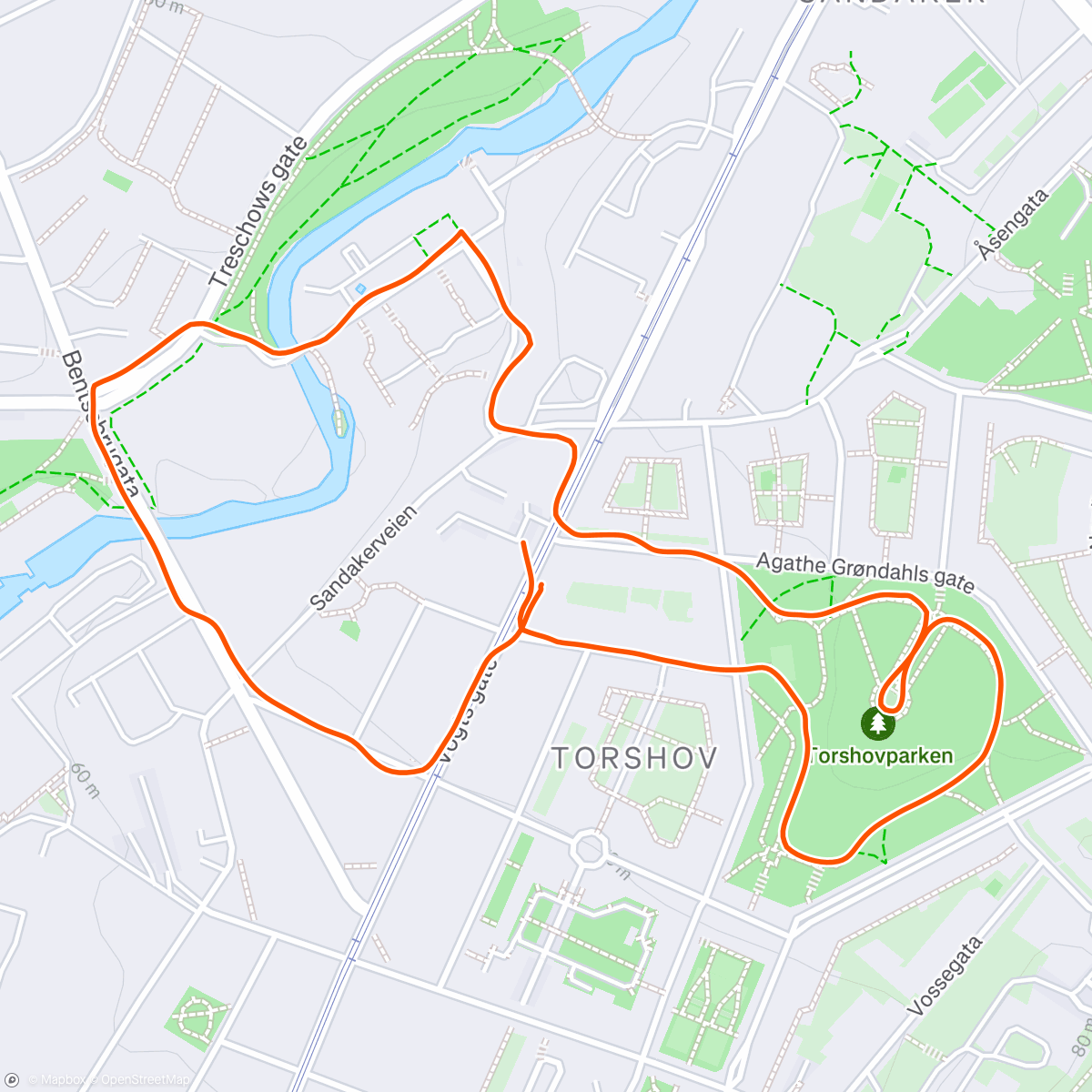 Map of the activity, Torshov trask