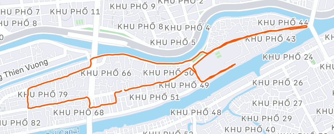 Map of the activity, Evening Run