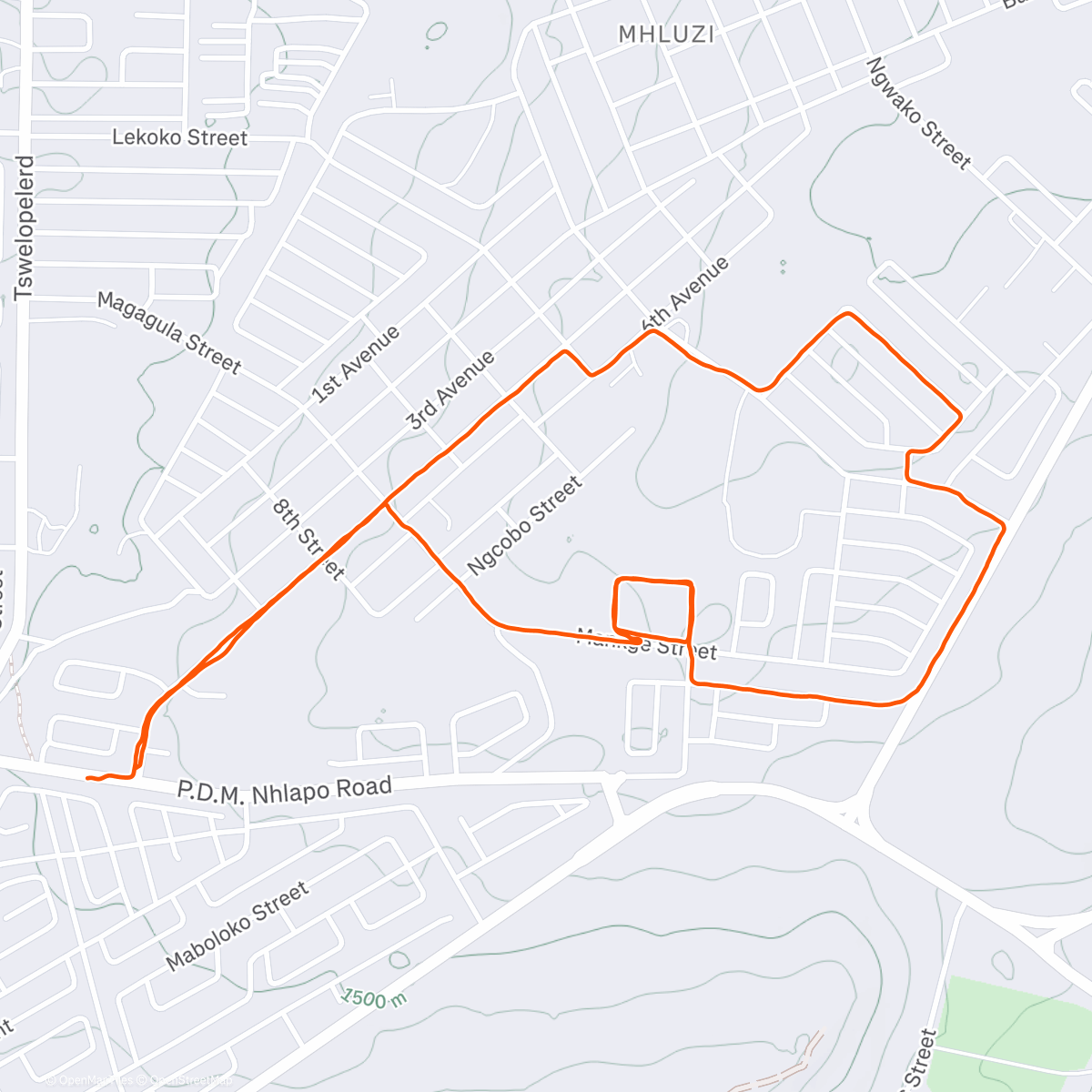 Map of the activity, Morning Run
