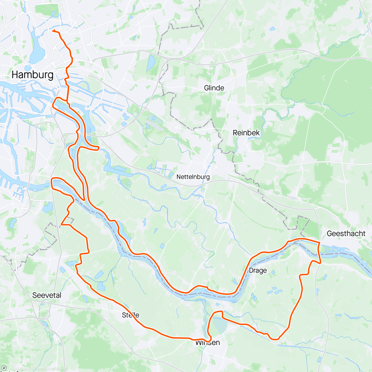 Mapa da atividade, Bike - Hausrunde nach Winsen zum leckersten Kuchen (Kaul) 🍰 🤗 ☀️