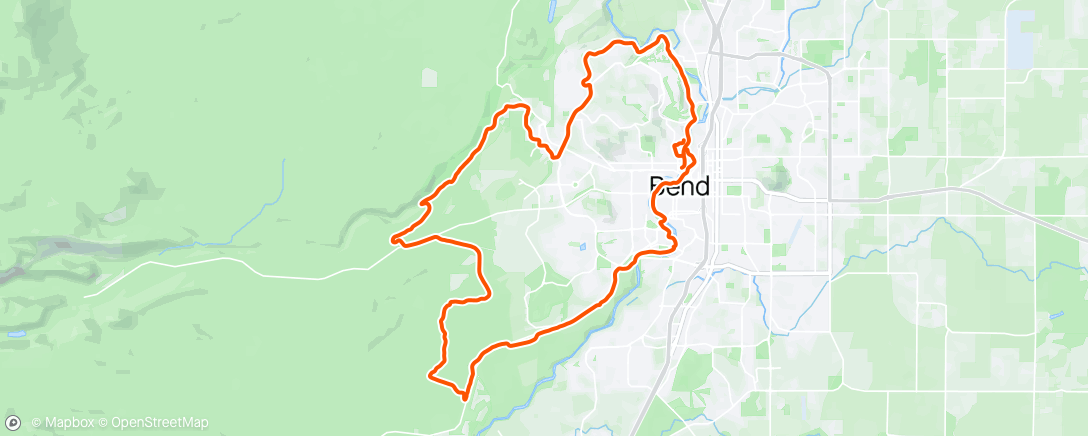Map of the activity, 85% dirt or bike path