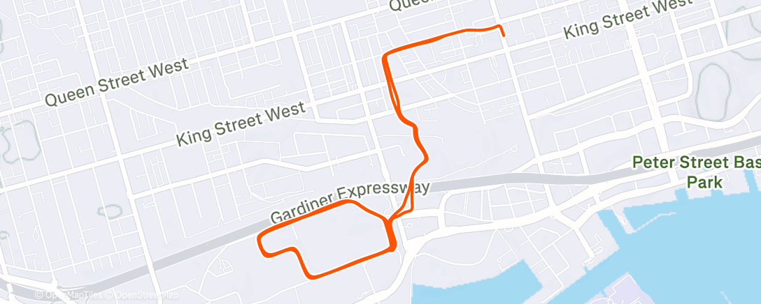 Map of the activity, First workout in a month? 4 x 90s, 60s, 45s, 15s @ ~3:17 mins/km pace