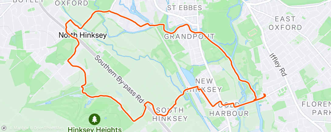 Map of the activity, Afternoon Run