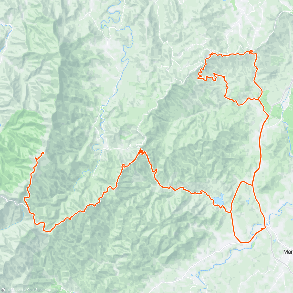 Map of the activity, Marion to Mitchell then Marion to Little Switzerland…fun with Tami & Tony