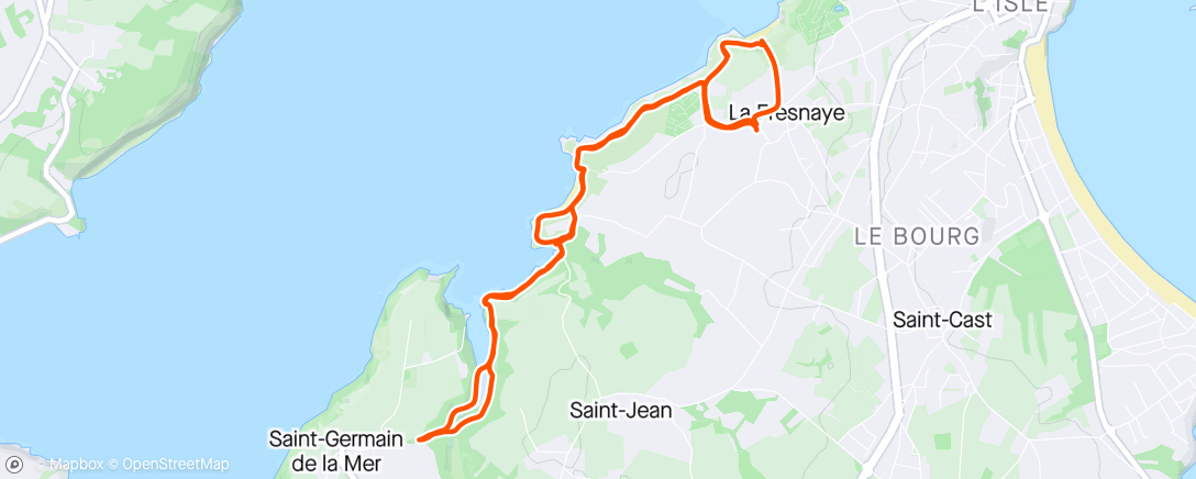 Mapa de la actividad (Saint-Cast trail 500d+)