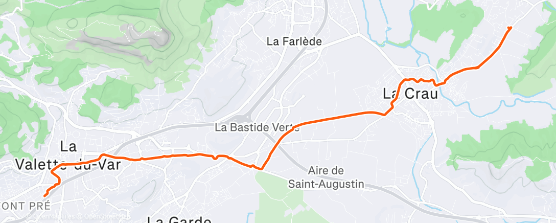 Map of the activity, Afternoon Ride